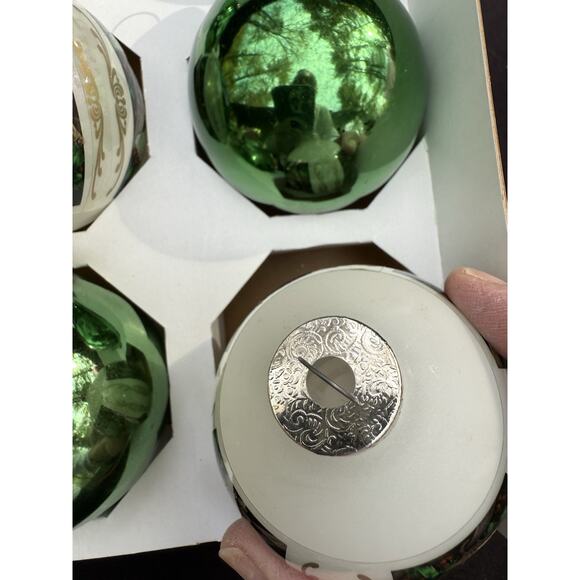 9 Vintage Elegant Krebs Glass orament blown glass Victorian Style In Box! - Picture 5 of 15